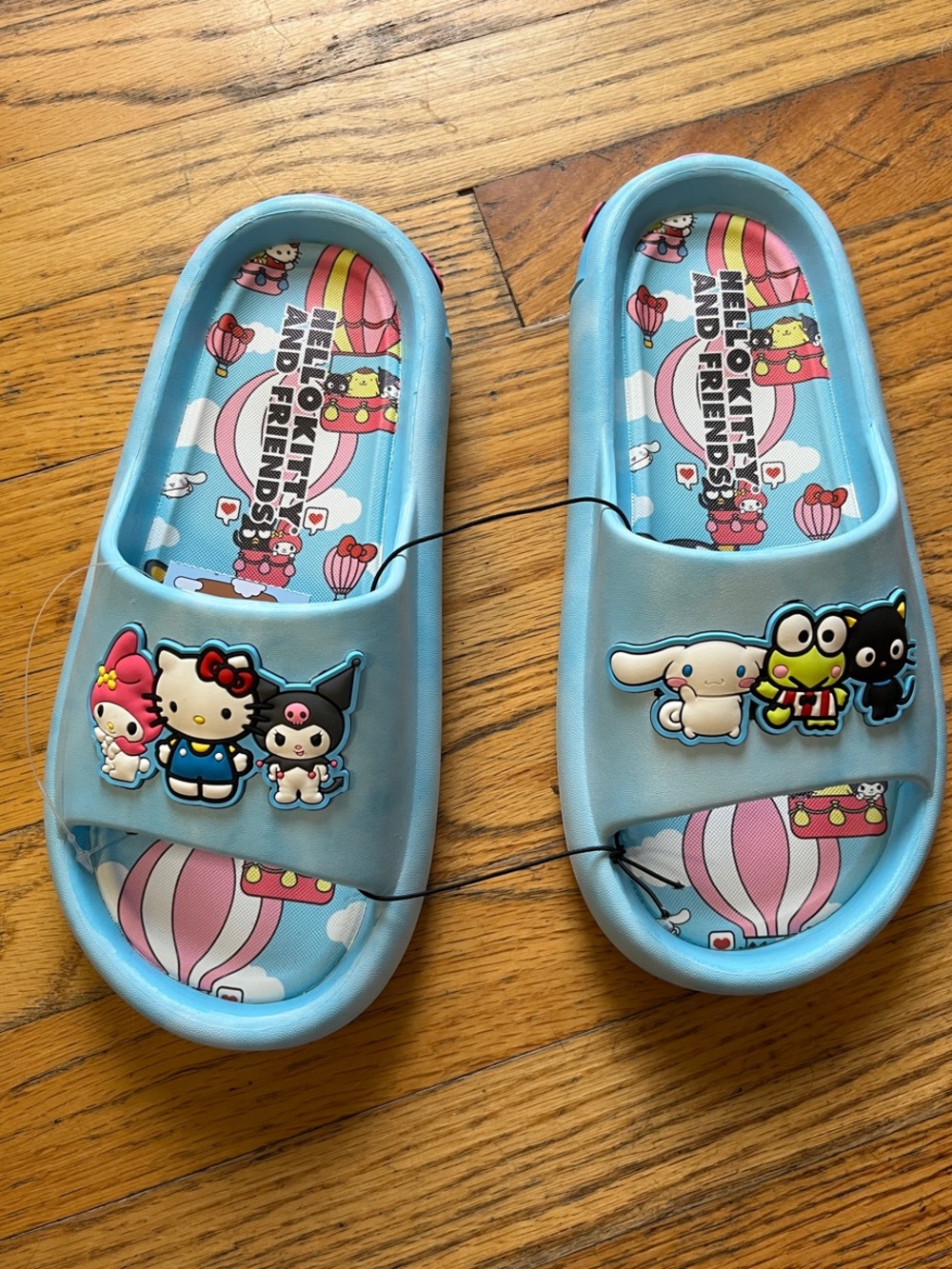 Hello Kitty Light Blue Slip-On Sandals with Character Accents